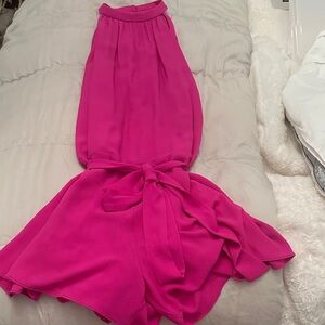 XS SAYLOR Bright Pink Halter Romper